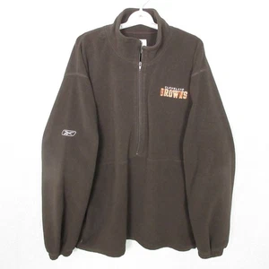 Cleveland Browns Reebok NFL Fleece PulloverHalf Zip Mens Jacket - Picture 1 of 11