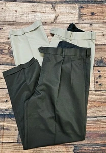 Conjunto de 2 pantalones de vestir plisados Roundtree & Yorke de fácil cuidado 38x30 con puños para hombre  - Imagen 1 de 11