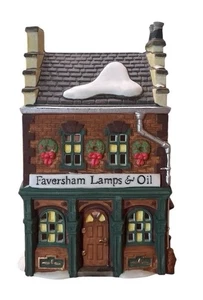 Dept 56 Dickens Village Serie Faversham Lampade e Olio 1995 Casa Luce Natale - Foto 1 di 15