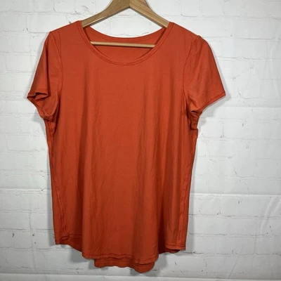 Camisa Atlética Lululemon Mujer Talla Grande Naranja Manga Corta Cuello Redondo Foto 1 de 4