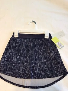 Navy Blue Patterned Skirt skort with pockets. - Picture 1 of 10