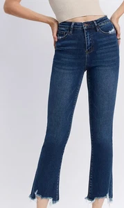 Vervet T5414 Dark Wash High Rise Ankle Kick Flare Jeans - Größe 14 - Bild 1 von 6