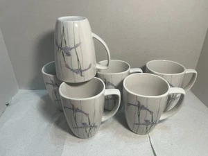 6–Corelle Coordinates Shadow Iris Porcelain 12 oz Mugs 4.25" H Corning. 2946 - Picture 1 of 7