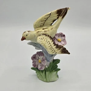 Beautiful Rare Vtg Made in Occupied Japan Bird with Flowers Figurine Mid Century - Picture 1 of 7