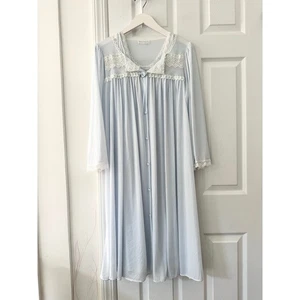 Miss Elaine Chiffon Peignor Set Vintage 50s Nightgown Robe Rosette Small/Medium - Picture 1 of 12