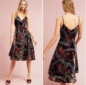 Vestido Anthropologie Eri + Ali Terciopelo Burnout Talla 4 Multicolor Floral Nuevo Etiqueta $168 - Imagen 1 de 8