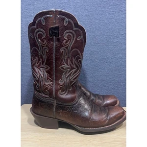 Ariat Legend Damen-Westernstiefel eckige Zehenpartie braun Leder zum Überziehen Größe 7,5B - Bild 1 von 14
