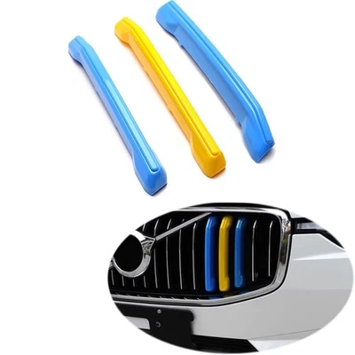 Inserto de rejilla delantera color bandera de Suecia azul/amarillo para Volvo XC60 2018-2021 Foto 1 de 4