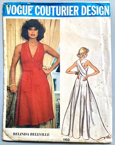 1975 VOGUE COUTURIER DESIGN #1192 BELINDA BELLVILLE UN-CUT/COMPLETE SZ.10 - Picture 1 of 3