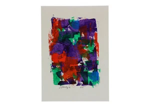 Ray Stalje (b 1947) Swedish ABSTRACT PAINTING Multicoloured Purple - Picture 1 of 3
