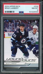 2024-2025 Upper Deck Brad Lambert #228 Young Guns PSA 8 Winnipeg Jets RC Rookie - Picture 1 of 2