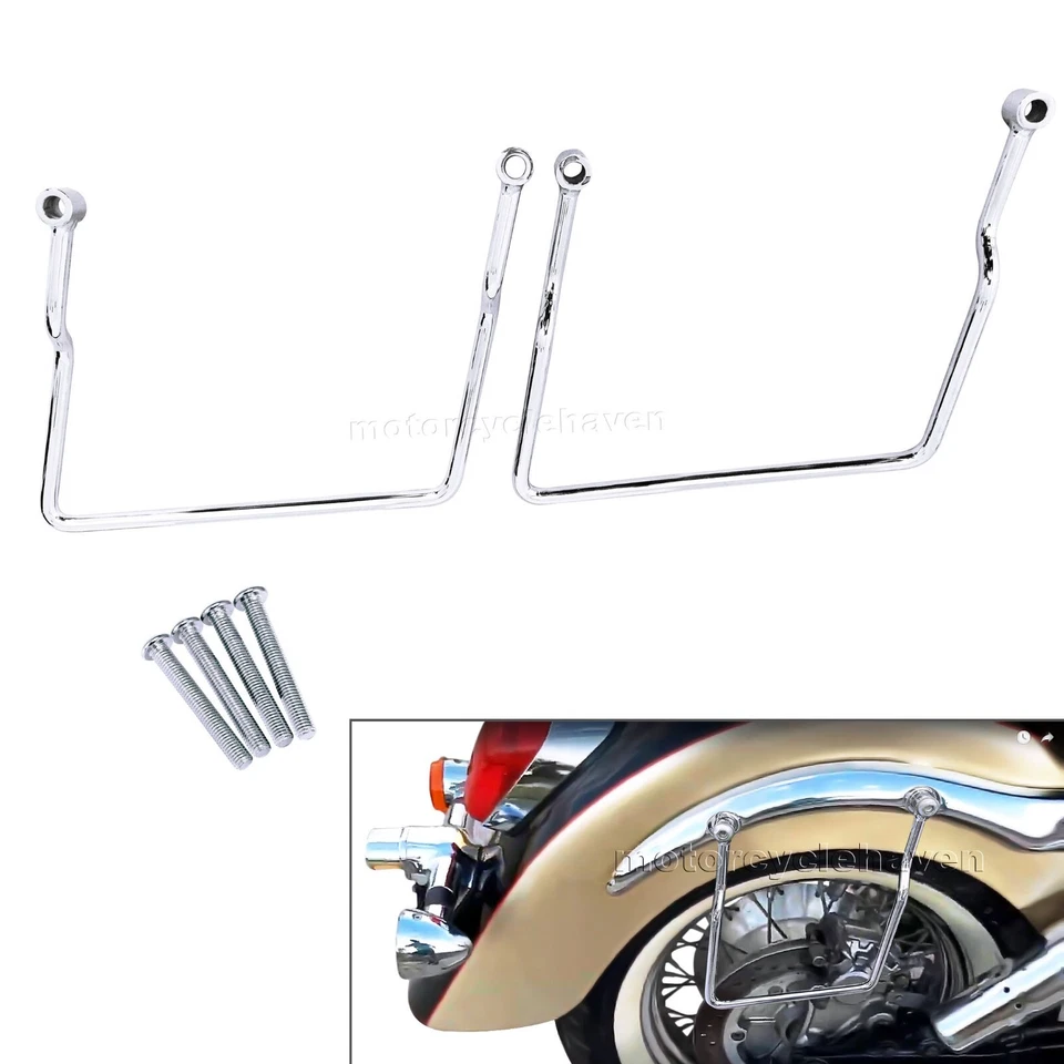 1995-up Honda Shadow Aero 1100 VT1100 C3 Saddle Bag Support Brackets Bars Chrome - Image 1 of 4