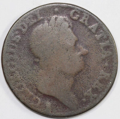 1723 1/2p Woods Hibernia Colonial Copper Half Penny - Image 1 of 2