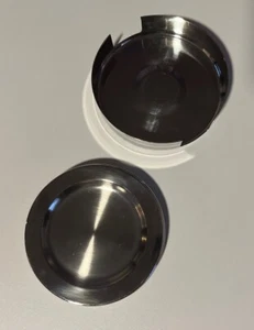 Set Of 6 Coasters In Holder Silver Tone Metal Made In India - Picture 1 of 18