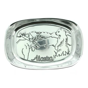 Wilton State of Alaska Armetale Bread Platter Serving Dish Tray, Silver - Picture 1 of 1