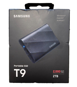 Samsung - T9 Portable SSD 2TB, Up to 2,000MB/s, USB 3.2 Gen2 - Black - New
