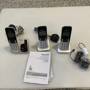 PANASONIC DECT KX-TGC223 Digital Cordless Phone Answering Triple Handsets - Picture 1 of 5