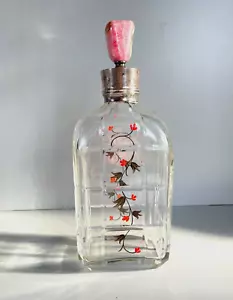 ANTICA BOTTIGLIA DECANTER CRISTALLO MOLATO TAPPO PIETRA COLLARE ARGENTO 800 - Foto 1 di 14