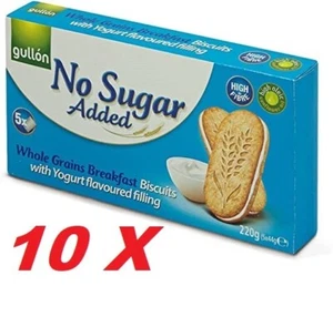 Gullon SUGAR FREE Whole Grains Biscuits with Yogurt Flavoured Filling (10X 220g) - Picture 1 of 2