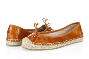 Women's RAS orange patent leather ballet flats shoes sz. 37 NEW! - Picture 1 of 5