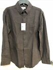 Croft  Barrow Small Mens Flannel Shirt Gray Checkered Retail 36 blk-1-115 