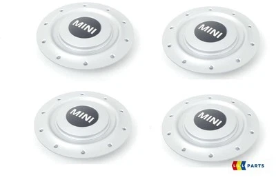MINI NEW GENUINE COOPER R50 R52 R53 X-LITE ALLOY WHEEL SILVER HUB CAP SET OF 4 - Image 1 of 4