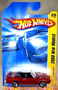 2008 Hot Wheels #29 New Models '70 PONTIAC GTO Dark Red Variant Chrome Base w5Sp - Picture 1 of 6