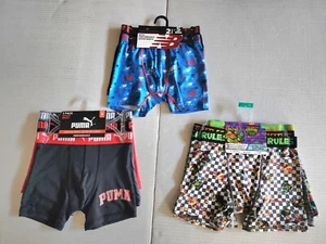 NEW BALANCE, PUMA, & TEENAGE MUTANT NINJA TURTLES BOYS BOXER BRIEFS - Picture 1 of 13