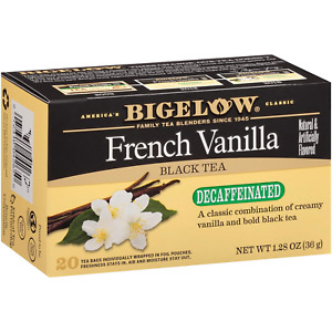 Bigelow Tea Decaffeinated French Vanilla Black Tea, 20 Count, (Pack of 6) 120 To