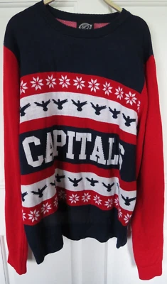 Washington Capitals Hockey NHL Team Pullover Sweater Red White Blue L/S - Image 1 of 4