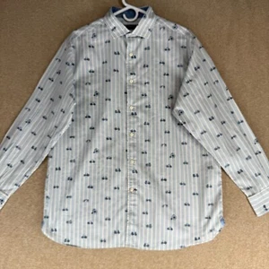 Daniel Crémieux Classics Men Size L Striped Cotton Long Sleeve Casual Shirt - Picture 1 of 17