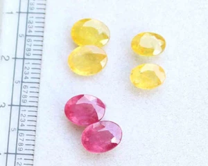 10.20 Ct Oval 6.5*8.5 MM Natural Ruby-Yellow Sapphire Glass Field Loose Gemstone - Picture 1 of 3