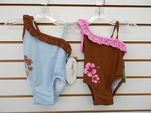 Trajes de baño de una pieza con correa diagonal Snap Me para bebés y niñas tallas 6/9mo-3T - Imagen 1 de 9
