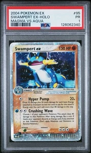 PSA 1 Swampert EX 95/95 Team Magma vs Team Aqua Holo E Reader 2004 Pokemon PR - Picture 1 of 2