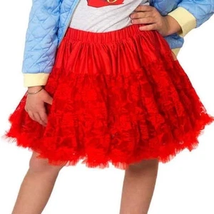 Disney Tutu Couture Lace Belle Red Rose Layered Skirt Size 5/6 - Picture 1 of 11