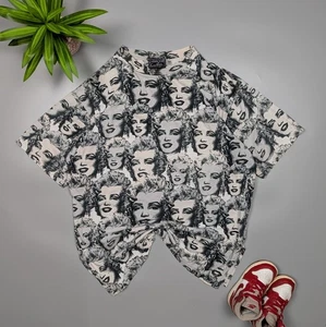 Y2K Vtg Pop Art Graphic Tee Men’s S/M Marilyn Monroe All Over Print Retro Shirt - Picture 1 of 14