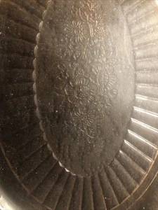Anchor Hocking Oval 14” Serving Platter Mayfair Pink Depression Glass Open Rose - Picture 1 of 3