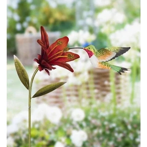 Hummingbird Flower Stakes - Ruby Throated, Brand New from Bed Bath and Beyond - Picture 1 of 3