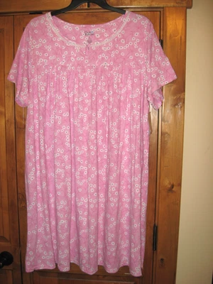 Croft & Barrow Cotton Blend PInk Floral Nightgown ~ Plus Size  2X ~  NWT - Image 1 of 4