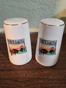 North Dakota Buffalo Salt and Pepper Shakers - Picture 1 of 1