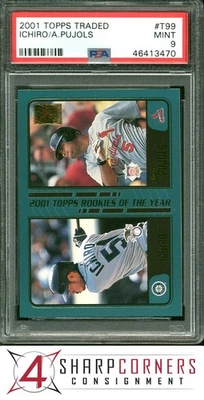 Ichiro Suzuki-Albert Pujols 2001 Topps negociado #T99 radiocontrol PSA 9 Foto 1 de 4