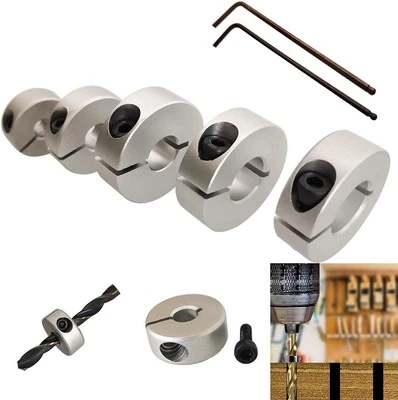 CESFONJER Drill Bit Depth Stop Collar Ring Positioner Spacing Ring Positioner Locator Bit