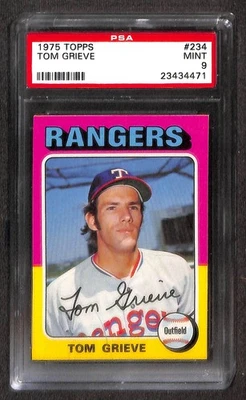 1975 Topps #234 TOM GRIEVE PSA 9 Mint 23434471  - Image 1 of 3