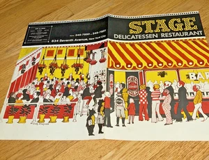 1980 STAGE DELICATESSEN Restaurant Menu 834 Seventh Ave. NEW YORK - Picture 1 of 13
