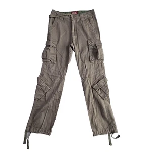 Pantalones cargo Matchstick Match para hombre W32xL30 verde militar ocho bolsillos cordón - Imagen 1 de 21