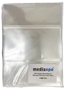 OPP Plastic Wrap Bag for Standard Blu-Ray Case 12mm Lot - Picture 1 of 2