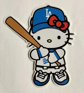 Los Angeles Dodgers Hello Kitty Logo Allwetter Vinyl Aufkleber/Aufkleber MLB 5 Zoll - Bild 1 von 2