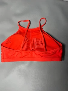 Athleta Macrame High Neck Bikini Top - Size Medium - Women's Swim Orange - Picture 1 of 4