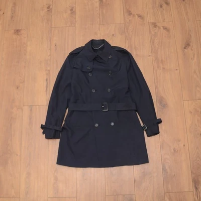 Top UNIQLO Trench Coat Masculino Tamanho G Azul Marinho Tan Cáqui Jaspens Estilo Dinheiro Antigo - Imagem 1 de 4