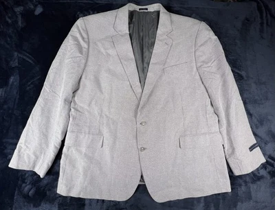 Blazer Abrigo Deportivo Stafford Calce Clásico 54R Gris Blanco Tejido de Cesta Algodón Nuevo sin Etiquetas Foto 1 de 4